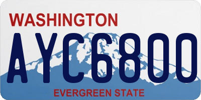 WA license plate AYC6800