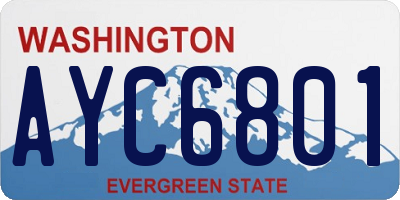 WA license plate AYC6801