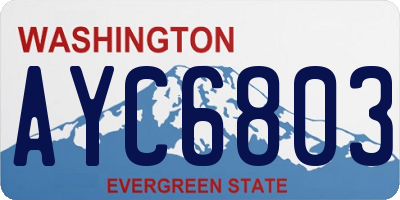 WA license plate AYC6803