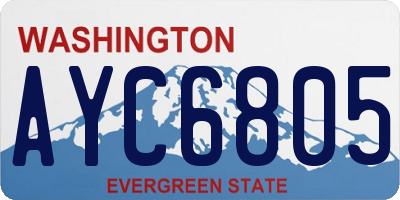 WA license plate AYC6805