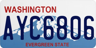 WA license plate AYC6806