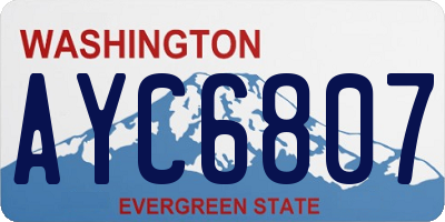 WA license plate AYC6807