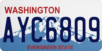 WA license plate AYC6809