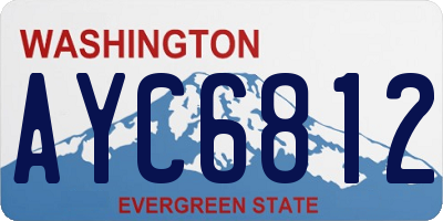 WA license plate AYC6812
