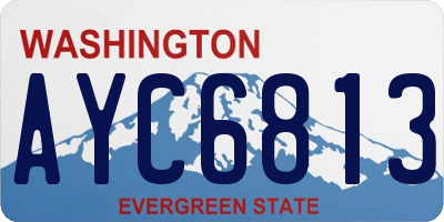 WA license plate AYC6813