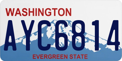 WA license plate AYC6814