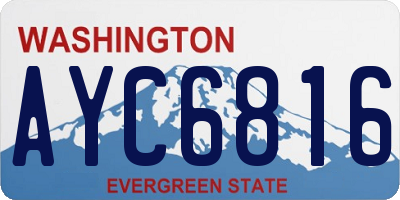 WA license plate AYC6816