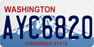 WA license plate AYC6820