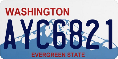 WA license plate AYC6821