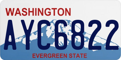 WA license plate AYC6822