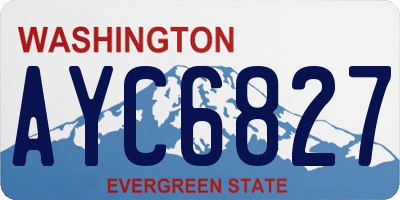 WA license plate AYC6827