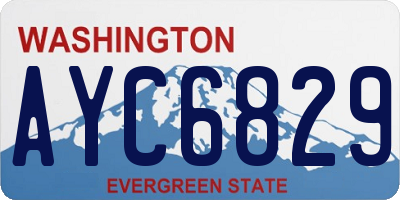 WA license plate AYC6829