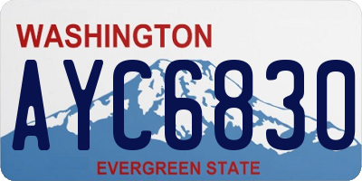 WA license plate AYC6830