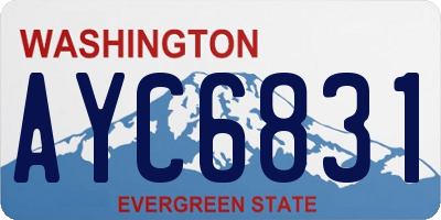 WA license plate AYC6831