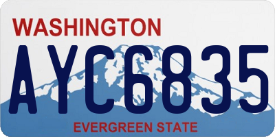 WA license plate AYC6835