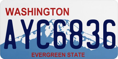WA license plate AYC6836