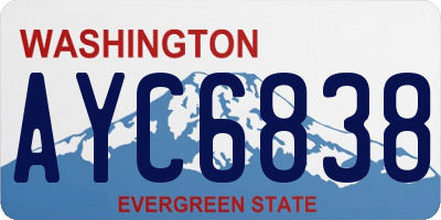 WA license plate AYC6838