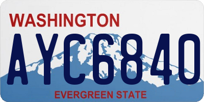 WA license plate AYC6840