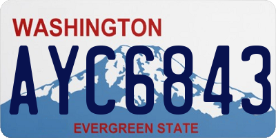 WA license plate AYC6843