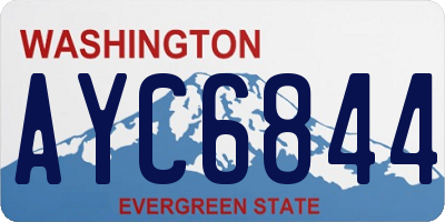 WA license plate AYC6844