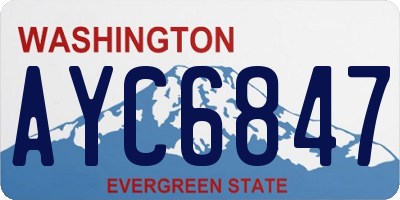 WA license plate AYC6847