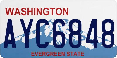 WA license plate AYC6848
