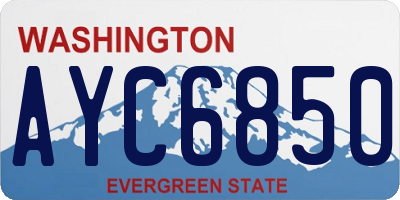WA license plate AYC6850