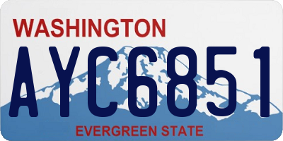 WA license plate AYC6851