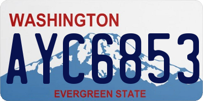 WA license plate AYC6853
