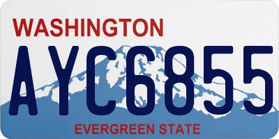 WA license plate AYC6855