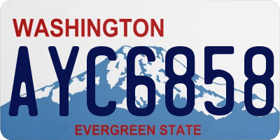 WA license plate AYC6858