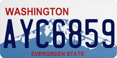 WA license plate AYC6859