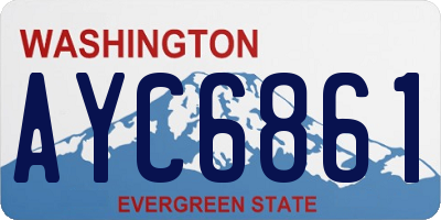 WA license plate AYC6861