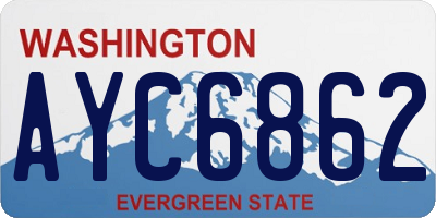 WA license plate AYC6862