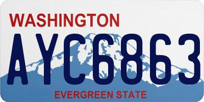 WA license plate AYC6863