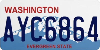 WA license plate AYC6864