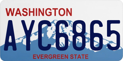 WA license plate AYC6865