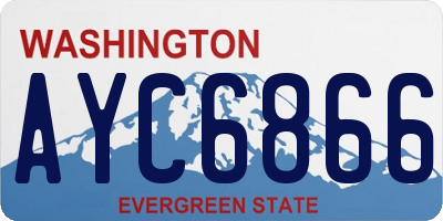 WA license plate AYC6866