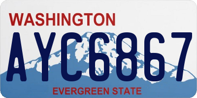 WA license plate AYC6867