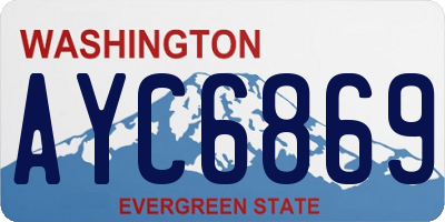WA license plate AYC6869