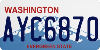 WA license plate AYC6870