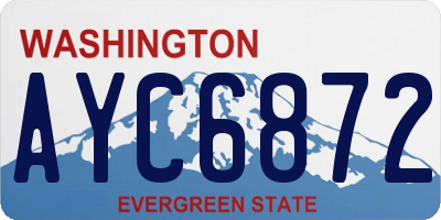 WA license plate AYC6872