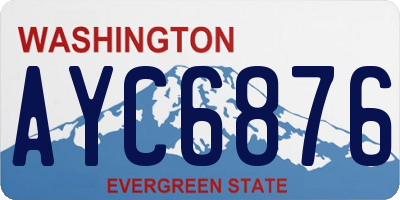 WA license plate AYC6876