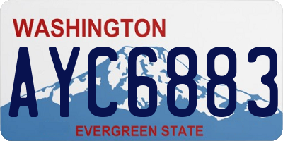WA license plate AYC6883
