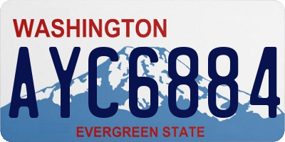 WA license plate AYC6884
