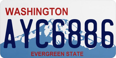 WA license plate AYC6886