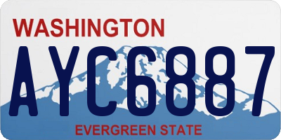 WA license plate AYC6887