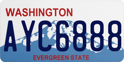 WA license plate AYC6888
