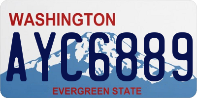 WA license plate AYC6889