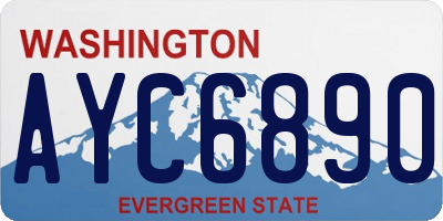 WA license plate AYC6890